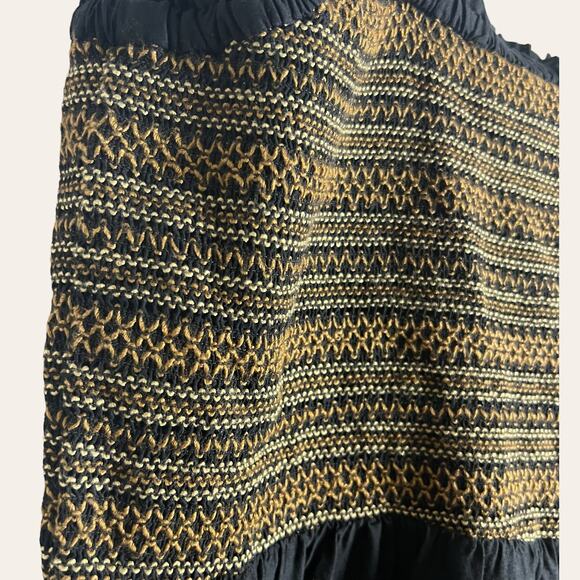 J.Crew Black Smocked Embroidered Tiered Ruffle Mini Dress Size Large - Picture 10 of 12